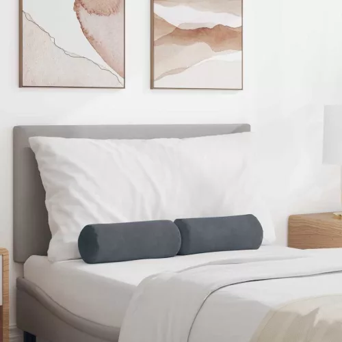 vidaXL Hengerpárnák 2 pcs Sötétszürke Ø 15 x 40 cm Bársonyos szövet