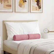   vidaXL Hengerpárnák 2 pcs Rózsaszín Ø 15 x 40 cm Bársonyos szövet