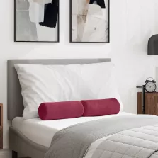   vidaXL Hengerpárnák 2 pcs Bordó Ø 15 x 40 cm Bársonyos szövet