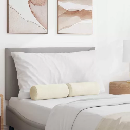 vidaXL Hengerpárnák 2 pcs Krém Ø 15 x 40 cm Bársonyos szövet