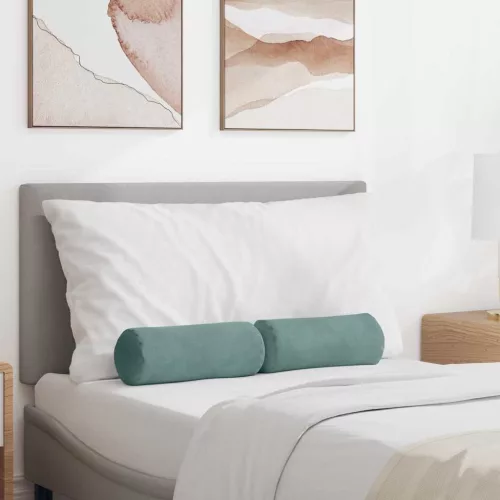 vidaXL Hengerpárnák 2 pcs Tengeri Zöld Ø 15 x 40 cm Bársonyos szövet