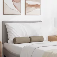   vidaXL Hengerpárnák 2 pcs Tópszínű Ø 15 x 40 cm Mikroszálas Szövet