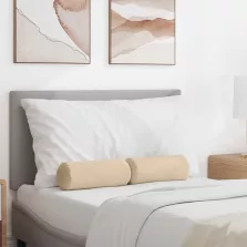   vidaXL Hengerpárnák 2 pcs Krém Ø 15 x 40 cm Mikroszálas Szövet