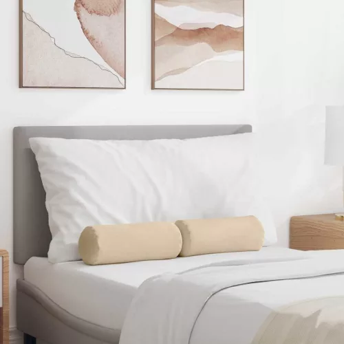 vidaXL Hengerpárnák 2 pcs Krém Ø 15 x 40 cm Mikroszálas Szövet