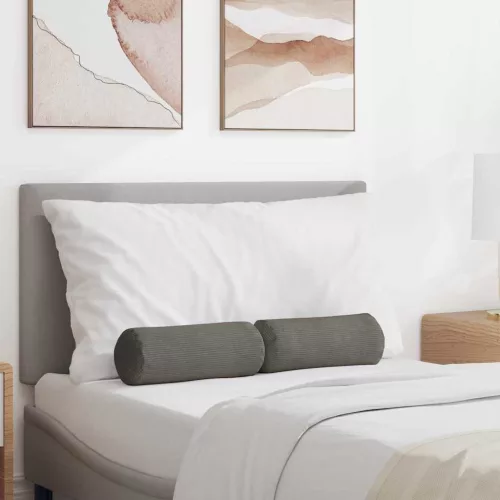 vidaXL Hengerpárnák 2 pcs Világosszürke Ø 15 x 40 cm Bársonyos szövet