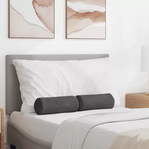 vidaXL Hengerpárnák 2 pcs Sötétszürke Ø 15 x 40 cm Bársonyos szövet