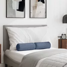   vidaXL Hengerpárnák 2 pcs Kék Ø 15 x 40 cm Bársonyos szövet