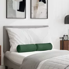   vidaXL Hengerpárnák 2 pcs Sötétzöld Ø 15 x 40 cm Bársonyos szövet