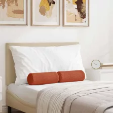   vidaXL Hengerpárnák 2 pcs Piros Narancs Ø 15 x 40 cm Bársonyos szövet