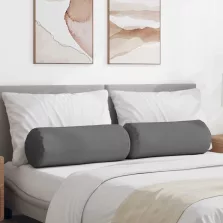  vidaXL Hengerpárnák 2 pcs Sötétszürke Ø 25 x 70 cm szövet