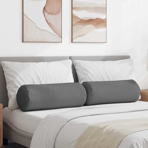 vidaXL Hengerpárnák 2 pcs Sötétszürke Ø 25 x 70 cm szövet