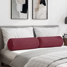 vidaXL Hengerpárnák 2 pcs Bordó Ø 25 x 70 cm szövet