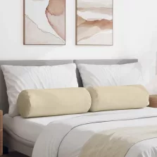 vidaXL Hengerpárnák 2 pcs Krém Ø 25 x 70 cm szövet