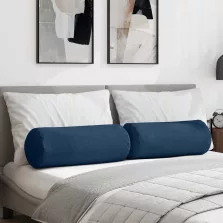 vidaXL Hengerpárnák 2 pcs Kék Ø 25 x 70 cm szövet