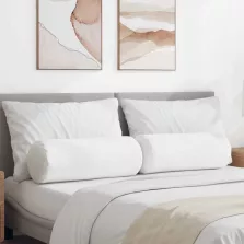 vidaXL Hengerpárnák 2 pcs Fehér Ø 25 x 70 cm szövet
