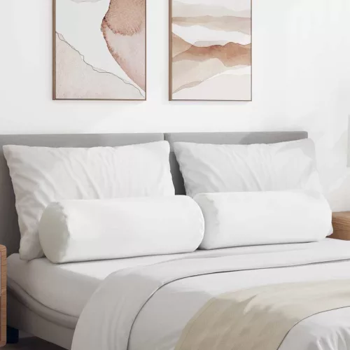 vidaXL Hengerpárnák 2 pcs Fehér Ø 25 x 70 cm szövet