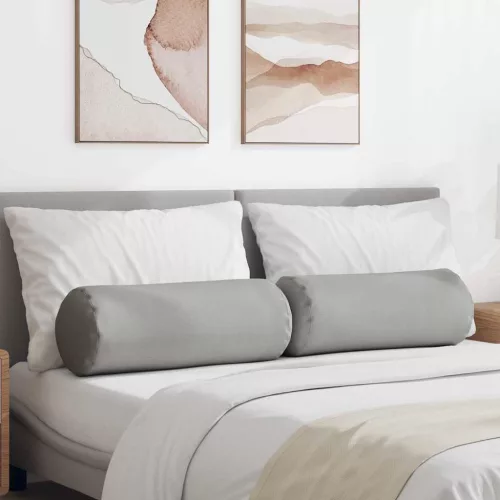 vidaXL Hengerpárnák 2 pcs Felhőszürke Ø 25 x 70 cm szövet