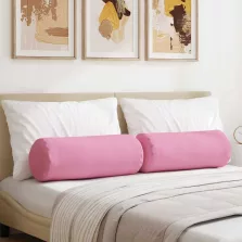   vidaXL Hengerpárnák 2 pcs Rózsaszín Ø 25 x 70 cm szövet