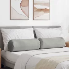 vidaXL Hengerpárnák 2 pcs Világosszürke Ø 25 x 70 cm