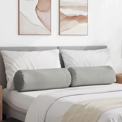 vidaXL Hengerpárnák 2 pcs Világosszürke Ø 25 x 70 cm