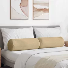   vidaXL Hengerpárnák 2 pcs Szürke zöld Ø 25 x 70 cm Bársonyos szövet