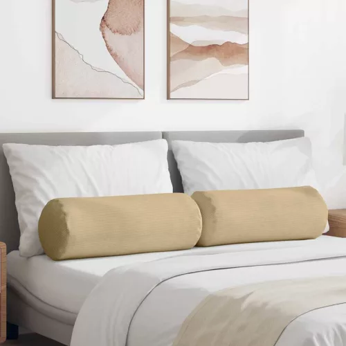 vidaXL Hengerpárnák 2 pcs Szürke zöld Ø 25 x 70 cm Bársonyos szövet