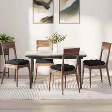 vidaXL Ülőpárnák 4 pcs Fekete 40 x 40 x 12 cm szövet