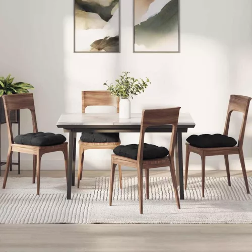 vidaXL Ülőpárnák 4 pcs Fekete 40 x 40 x 12 cm szövet