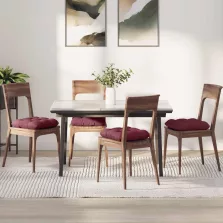 vidaXL Ülőpárnák 4 pcs Bordó 40 x 40 x 12 cm szövet