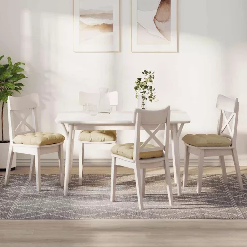 vidaXL Ülőpárnák 4 pcs Krém 40 x 40 x 12 cm szövet