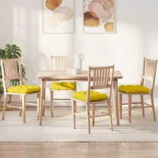   vidaXL Ülőpárnák 4 pcs Világos sárga 40 x 40 x 12 cm szövet