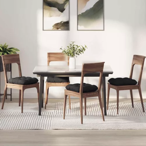 vidaXL Ülőpárnák 4 pcs Fekete 40 x 40 cm Mikroszálas Szövet