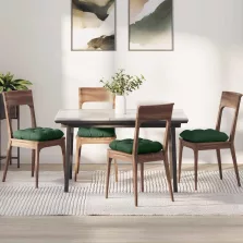   vidaXL Ülőpárnák 4 pcs Sötétzöld 40 x 40 cm Bársonyos szövet