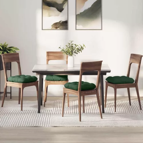 vidaXL Ülőpárnák 4 pcs Sötétzöld 40 x 40 cm Bársonyos szövet