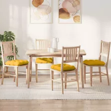   vidaXL Ülőpárnák 4 pcs Világos sárga 40 x 40 cm Bársonyos szövet