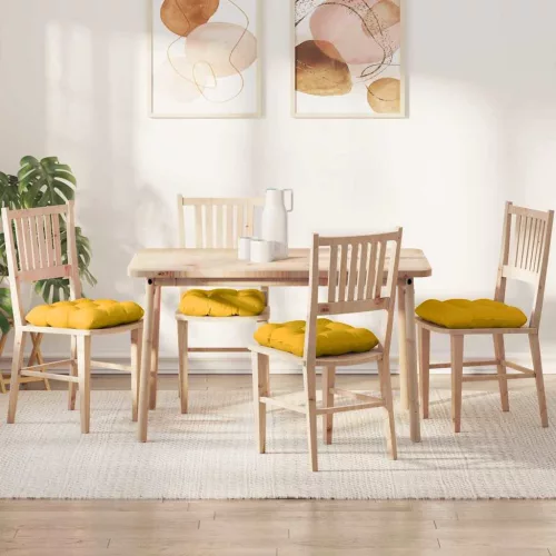 vidaXL Ülőpárnák 4 pcs Világos sárga 40 x 40 cm Bársonyos szövet