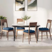 vidaXL Ülőpárnák 4 pcs Kék 45 x 45 x 12 cm szövet