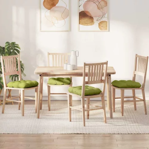 vidaXL Ülőpárnák 4 pcs Világos zöld 45 x 45 x 12 cm szövet