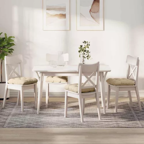 vidaXL Ülőpárnák 4 pcs Krém 45 x 45 cm Mikroszálas Szövet