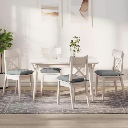 vidaXL Ülőpárnák 4 pcs Világosszürke 40 x 40 x 6 cm szövet