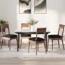 vidaXL Ülőpárnák 4 pcs Fekete 40 x 40 x 6 cm szövet