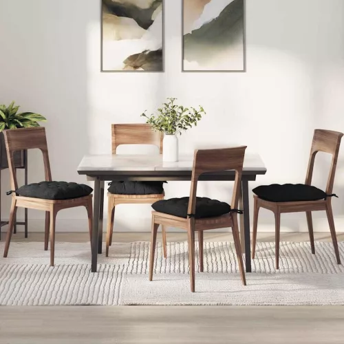 vidaXL Ülőpárnák 4 pcs Fekete 40 x 40 x 6 cm szövet