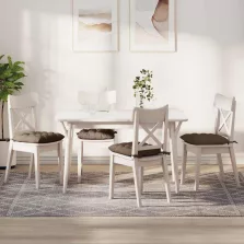 vidaXL Ülőpárnák 4 pcs Barna 40 x 40 x 6 cm szövet