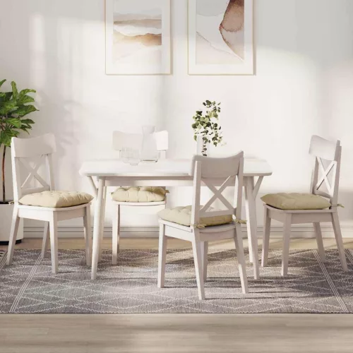 vidaXL Ülőpárnák 4 pcs Krém 40 x 40 x 6 cm szövet