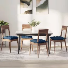 vidaXL Ülőpárnák 4 pcs Kék 40 x 40 x 6 cm szövet