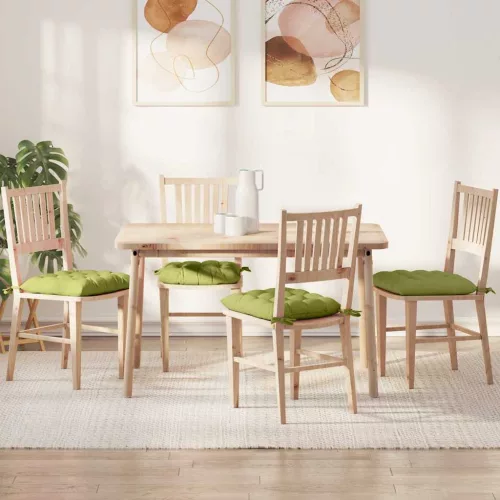 vidaXL Ülőpárnák 4 pcs Világos zöld 40 x 40 x 6 cm szövet