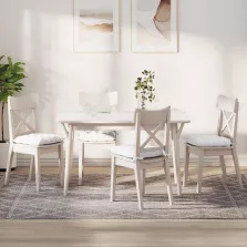 vidaXL Ülőpárnák 4 pcs Fehér 40 x 40 x 6 cm szövet
