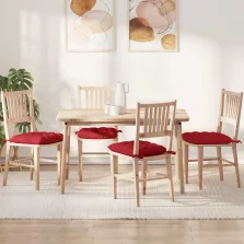 vidaXL Ülőpárnák 4 pcs Piros 40 x 40 x 6 cm szövet