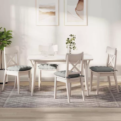 vidaXL Ülőpárnák 4 pcs Világosszürke 40 x 40 x 6 cm Mikroszálas