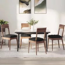   vidaXL Ülőpárnák 4 pcs Fekete 40 x 40 x 6 cm Mikroszálas